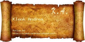 Klenk Andrea névjegykártya