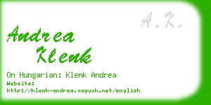 andrea klenk business card